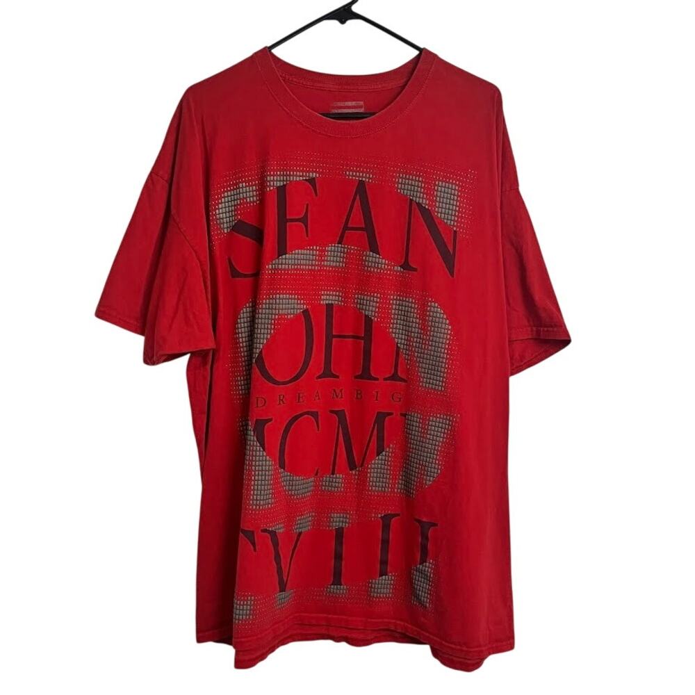 Vintage Y2K Sean John Raised Graphic Print Red Logo T Shirt Men's Size 3XB